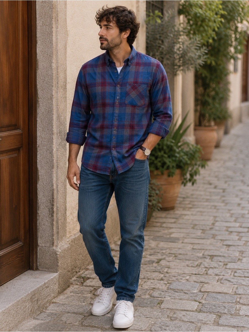 Magellan Outdoors Men's Multicolor Plaid Shirt